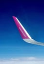 Wizzair website on the tip of the wing