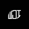 WJI letter logo design on black background. WJI creative initials letter logo concept. WJI letter design Royalty Free Stock Photo