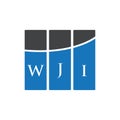 WJI letter logo design on WHITE background. WJI creative initials letter logo concept. WJI letter design Royalty Free Stock Photo