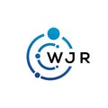 WJR letter technology logo design on white background. WJR creative initials letter IT logo concept. WJR letter design