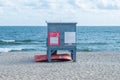 WOPR Lifeguard Tower on the beach in Wladyslawowo Royalty Free Stock Photo