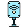 Wlan access icon color outline vector