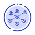 Wlan, Internet, Social, Group Blue Dotted Line Line Icon