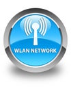 Wlan network glossy cyan blue round button Royalty Free Stock Photo