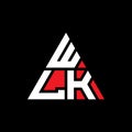 WLK triangle letter logo design with triangle shape. WLK triangle logo design monogram. WLK triangle vector logo template with red Royalty Free Stock Photo