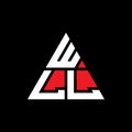 WLL triangle letter logo design with triangle shape. WLL triangle logo design monogram. WLL triangle vector logo template with red Royalty Free Stock Photo