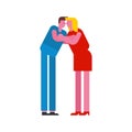 Lovers kiss and hug. Vector illustration