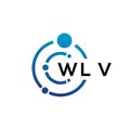 WLV letter technology logo design on white background. WLV creative initials letter IT logo concept. WLV letter design Royalty Free Stock Photo