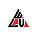 WLV triangle letter logo design with triangle shape. WLV triangle logo design monogram. WLV triangle vector logo template with red Royalty Free Stock Photo