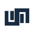 WM, WSM, UN, USN initials geometric letter company logo