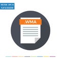 WMA audio document file format flat icon
