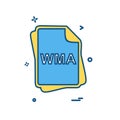 WMA file type icon design vector Royalty Free Stock Photo