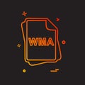 WMA file type icon design vector Royalty Free Stock Photo