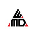 WMD triangle letter logo design with triangle shape. WMD triangle logo design monogram. WMD triangle vector logo template with red Royalty Free Stock Photo