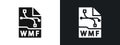 WMF File Document Icon linear graphics set vector in black Royalty Free Stock Photo