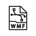 WMF File Document Icon linear vector graphics sign Royalty Free Stock Photo