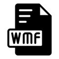 Wmf Icon Glyph design. image extension format file type icon. vector illustration