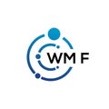 WMF letter technology logo design on white background. WMF creative initials letter IT logo concept. WMF letter design