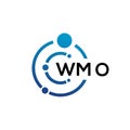 WMO letter technology logo design on white background. WMO creative initials letter IT logo concept. WMO letter design Royalty Free Stock Photo