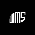 WMS letter logo design on black background. WMS creative initials letter logo concept. WMS letter design
