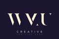 WMU abstract letter logo design Royalty Free Stock Photo