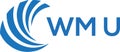 WMU letter logo design on white background. WMU creative circle letter logo Royalty Free Stock Photo