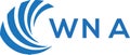 WNA letter logo design on white background. WNA creative circle letter logo Royalty Free Stock Photo