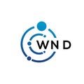 WND letter technology logo design on white background. WND creative initials letter IT logo concept. WND letter design Royalty Free Stock Photo