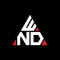 WND triangle letter logo design with triangle shape. WND triangle logo design monogram. WND triangle vector logo template with red Royalty Free Stock Photo