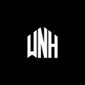 WNH letter logo design on BLACK background. WNH creative initials letter logo concept. WNH letter design Royalty Free Stock Photo
