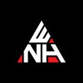 WNH triangle letter logo design with triangle shape. WNH triangle logo design monogram. WNH triangle vector logo template with red Royalty Free Stock Photo