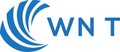WNT letter logo design on white background. WNT creative circle letter logo Royalty Free Stock Photo
