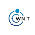 WNT letter technology logo design on white background. WNT creative initials letter IT logo concept. WNT letter design Royalty Free Stock Photo