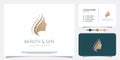 Woamn logo design with beauty and spa concept Premium Vector