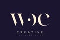 WOC abstract letter logo design Royalty Free Stock Photo