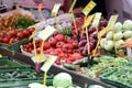 Weekly green market in Gmunden, Upper Austria; Austria, Europe Royalty Free Stock Photo