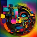 Wocyborg abstract collage. Ai generated Royalty Free Stock Photo