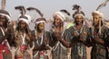 Wodaabe men at Gerewol, Cure Salee, Niger Royalty Free Stock Photo