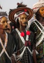 Wodaabe men at Gerewol, Cure Salee, Niger Royalty Free Stock Photo
