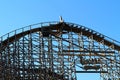 Wooden coaster structure top head of Wodan Royalty Free Stock Photo