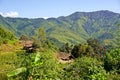 Wodden long house in Longwa tribal village, Mon, Nagaland, India, Myanmar Royalty Free Stock Photo