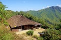 Wodden long house in Longwa tribal village, Mon, Nagaland, India, Myanmar