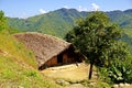 Wodden long house in Longwa tribal village, Mon, Nagaland, India, Myanmar Royalty Free Stock Photo
