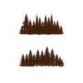 Retro-style pine forest silhouette, design vector logo Royalty Free Stock Photo