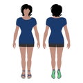 Woman doll fashion haircut, t-shirt, summer shoes sandals design figure