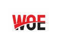 WOE Letter Initial Logo Design Vector Illustration