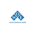WOE letter logo design on WHITE background. WOE creative initials letter logo concept Royalty Free Stock Photo