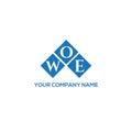 WOE letter logo design on WHITE background. WOE creative initials letter logo concept