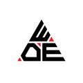 WOE triangle letter logo design with triangle shape. WOE triangle logo design monogram. WOE triangle vector logo template with red Royalty Free Stock Photo