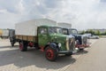 Woernitz, Germany - 25 August 2019: Two old truck classic cars. Car brand Mercedes Benz, oldtimer Royalty Free Stock Photo